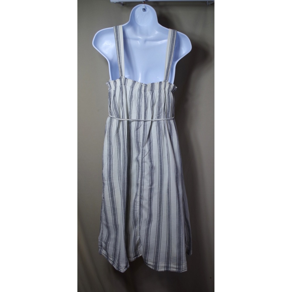 Liz Lange Large Maternity Blue White Striped Cotton Midi Dress Sleeveless - Picture 3 of 5